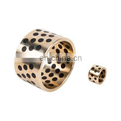 Self Lubricating Oilless Flange Graphite Brass Bronze Bushing High Temperature Solid Bearing for Construction Machine Bushing.