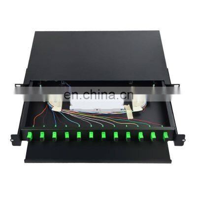 High Quality Drawer Type 12 Port 19' IDU IDF Rack Mount Black Cold Rolled Steel Racks & Enclosure,fiber Optic Patch Panel CN;ZHE photo-2