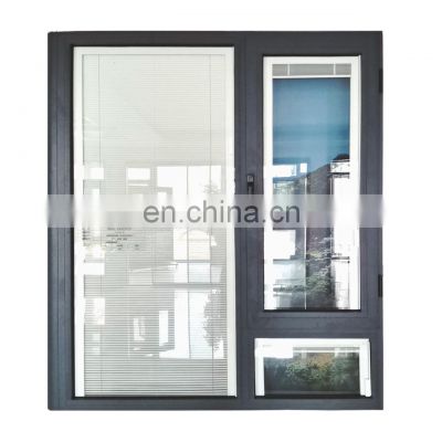 ANHUI WEIKA casement  window and huge glass pane 2021 aluminum profile to make double glass windows blinds inside