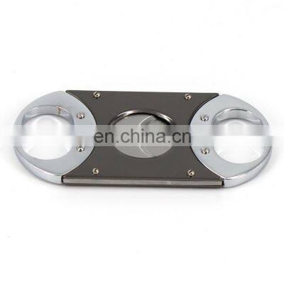 Wholesale High Quality Stainless Steel Double Blade Free Custom Logo Cigar Cutter photo-3