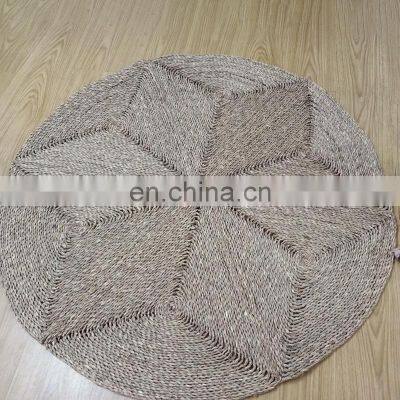 Hot Sale Vintage Boho Seagrass Rug Rustic Style Natural Brown Straw Floor Mat Carpet Vietnam Manufacturer photo-3