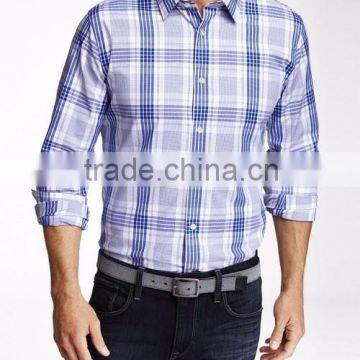 2014 new style mens check shirts 100% cotton shirt