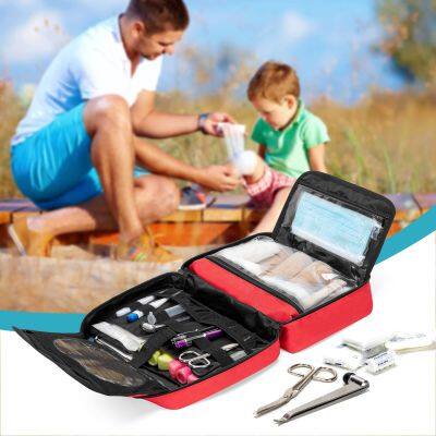 Carryable First Aid Bag Empty, Emergency Trauma Bag for Accessories, Medical Supplies Bag With 2.5 Inner Flap, Red photo-3