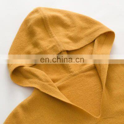 Custom Fashion 100% Pure Cashmere Hoodies for Women Solid Pattern Casual Winter Sweater With Hooded Collar and Front Logo photo-3