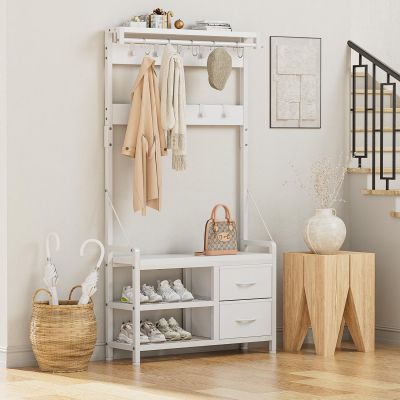 Coat rack and shoe rack with drawers