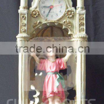 Polyresin desk clock with sculpture, Church belfry, Campanile