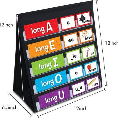 Tabletop Pocket Chart for Classroom, Small Double Sided Pocket Chart for Kids Learning at Home photo-4