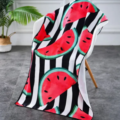 Luxury Custom Big Logo Woven Jacquard Beach Towel