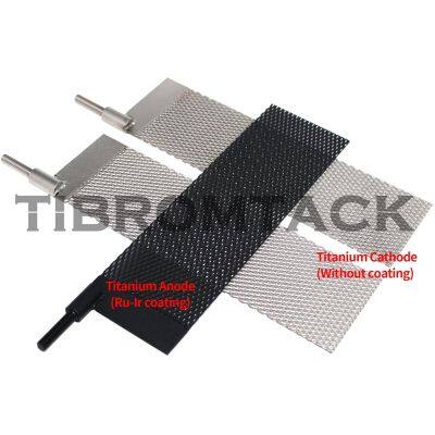 1pc MMO Titanium Anode & 2pcs Titanium Cathodes Electrode Mesh with Ru-Ir Coating