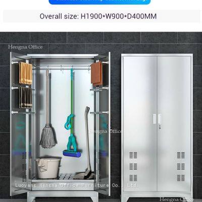 Modern White Versatile Utility Cabinet With Towel Bar and Ventilated Design for Industrial Facilities and Maintenance Rooms