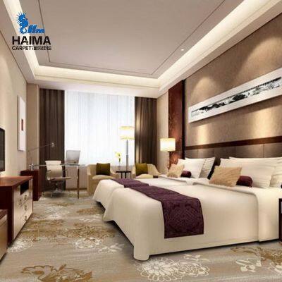 Commercial Printing Lobby Hallways Room Eco Friendly Hotel Room Fireproof Nylon Wall to Wall 1200 Gram in Stock Printed Carpets