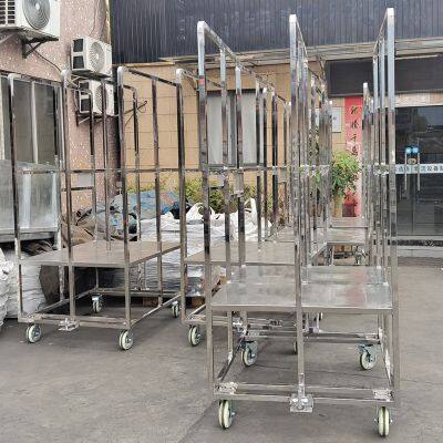 Stainless Steel Warehouse Logistics Trolley for Pharmaceutical Industry