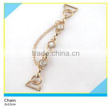 Rhinestone Chian Belt Gold Metal Base Crystal Rhinestone Chian 2x12cm