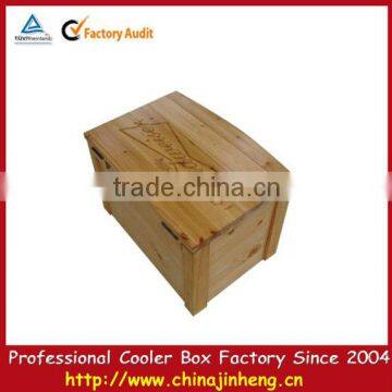 large wooden ice cooler holder