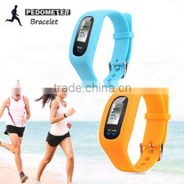 high precision silicone fitness wristband pedometer for body building