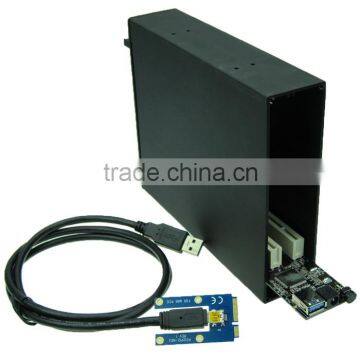 Mini PCIe to Dual PCI Bus Slot Adapter with case enclosure