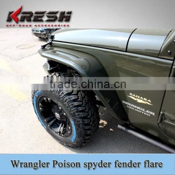 High quality 4x4 accessory aluminum jeep poison spyder wrangler alloy fender flares with different colors                        
                                                Quality Choice