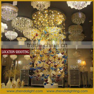 China hand blown glass chandelier decoration & Color glazed chandelier for hotel lobby