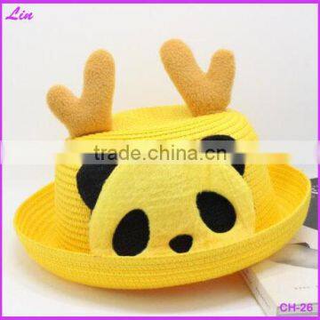 yellow deer beach child hat kids straw hat