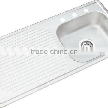 1000x500mm Single Bowl Single Tray Satin Treatment Stainless Steel Sink Hot Sale for South America
