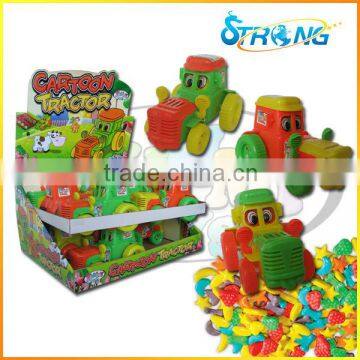 Cartoon tractor candy toy dispenser car toy China