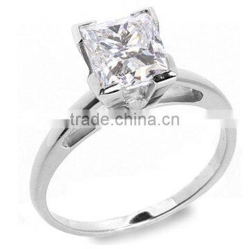 Fashion Women Style Silver Big CZ Diamond Engagement Ring