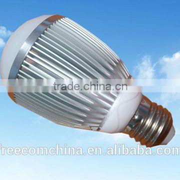 E27 6W clear plastic cover Aluminum LED Bulb Light Housing