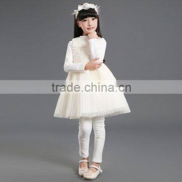 Wholesale new design off-shoulder fur ruffle antumn and winter girl dress 4-12y