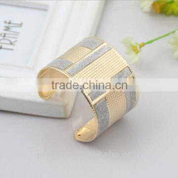 Fashion Cuff Bangles Exaggerated Gold Color With Matte Bracelets New Jewerly photo-2