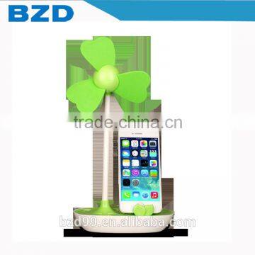 Universal OEM LOGO Super Sound-Off Electric Phone Holder Desk USB Fan Promotion