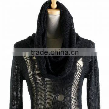 M-012 Wholesale Fashion Gothic Fuzzy Broken Mesh Sweaters Knitting Patterns photo-5
