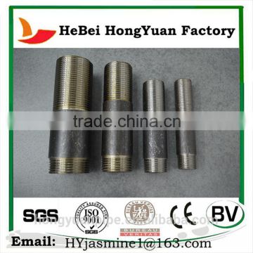 SS400 Black steel pipe nipples with NPT Thread china factory