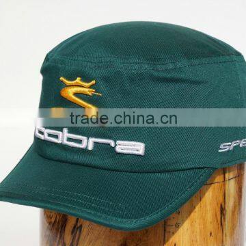 Cotton plaid embroidery wholesale green military cap