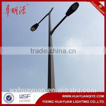 Double arm steel square light pole