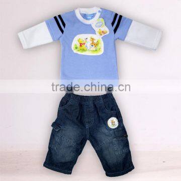 chinese style boys suit,tops and pants,children suit with winnie the pooh