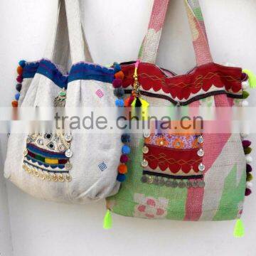 Cotton Multi Colored Kantha Vintage Hand Bags