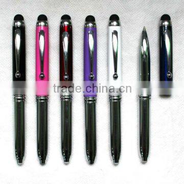 various color popular 3 in 1 multi function metal touch screen ballpoint pen