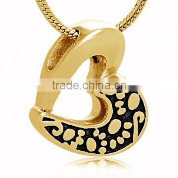 Gold Plated Broken Heart Cremation Memorial Jewelry Urn Pendant Lovely Pet Paw Cremation Ash Pendant