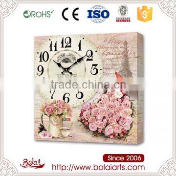 Special design sweet heart shape bouquet flower handicraft clock