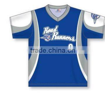 Custom Sublimated Half Sleeves V-Neck Road Runners Baseball Jersey/T-Shirt made of Moisture Wicking Cool Polyester fabric