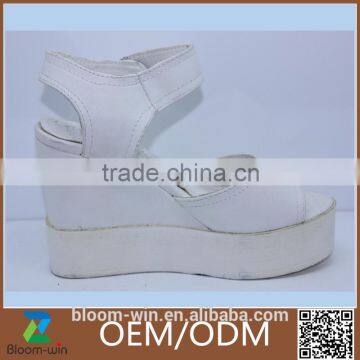 New design beautiful PU leather wedge heel sandals shoes for women