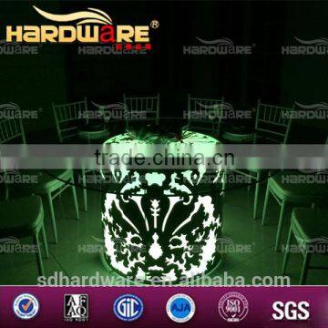 Stainless Steel and Glass Half Round Bar Table / Used Bar Tables photo-2