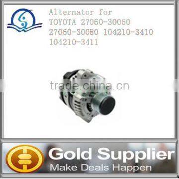 Brand New alternator for TOYOTA 27060-30060 27060-30080 104210-3410 104210-3411 with high quality and low price.