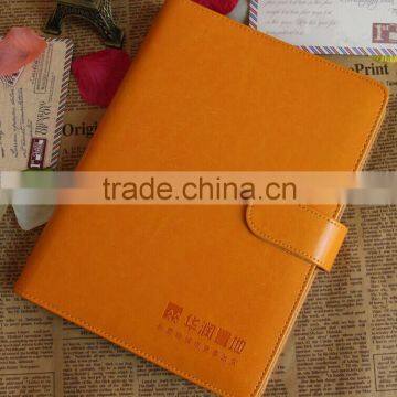 yellow thermo pu a5 leather organizer