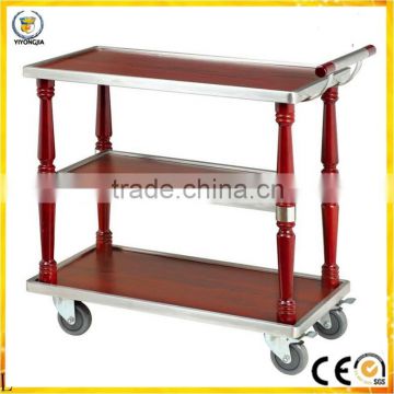 cheap economic steel& wooden service liquor trolley for hotel restaurant Superior hotel