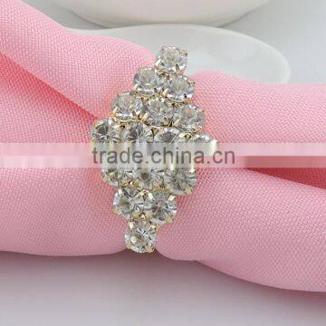 wholesale table decoration & accessories type square shape rhinestones crystal wedding napkin ring