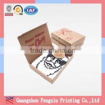 Custom 15pcs Kraft Corrugated Board Paper T shirt Packaging Box