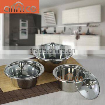 ALLNICE stainless steel 201 mixing pot set/metal pot with steam cover