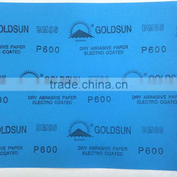 Anti-load coated abrasive sheet with latex paper backing silicon carbide resin over resin for paint wood grinding and polishing