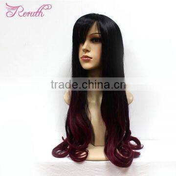 Fashion 2016 Best Quality Natural Colorful Curly Brazilian Hair Wig